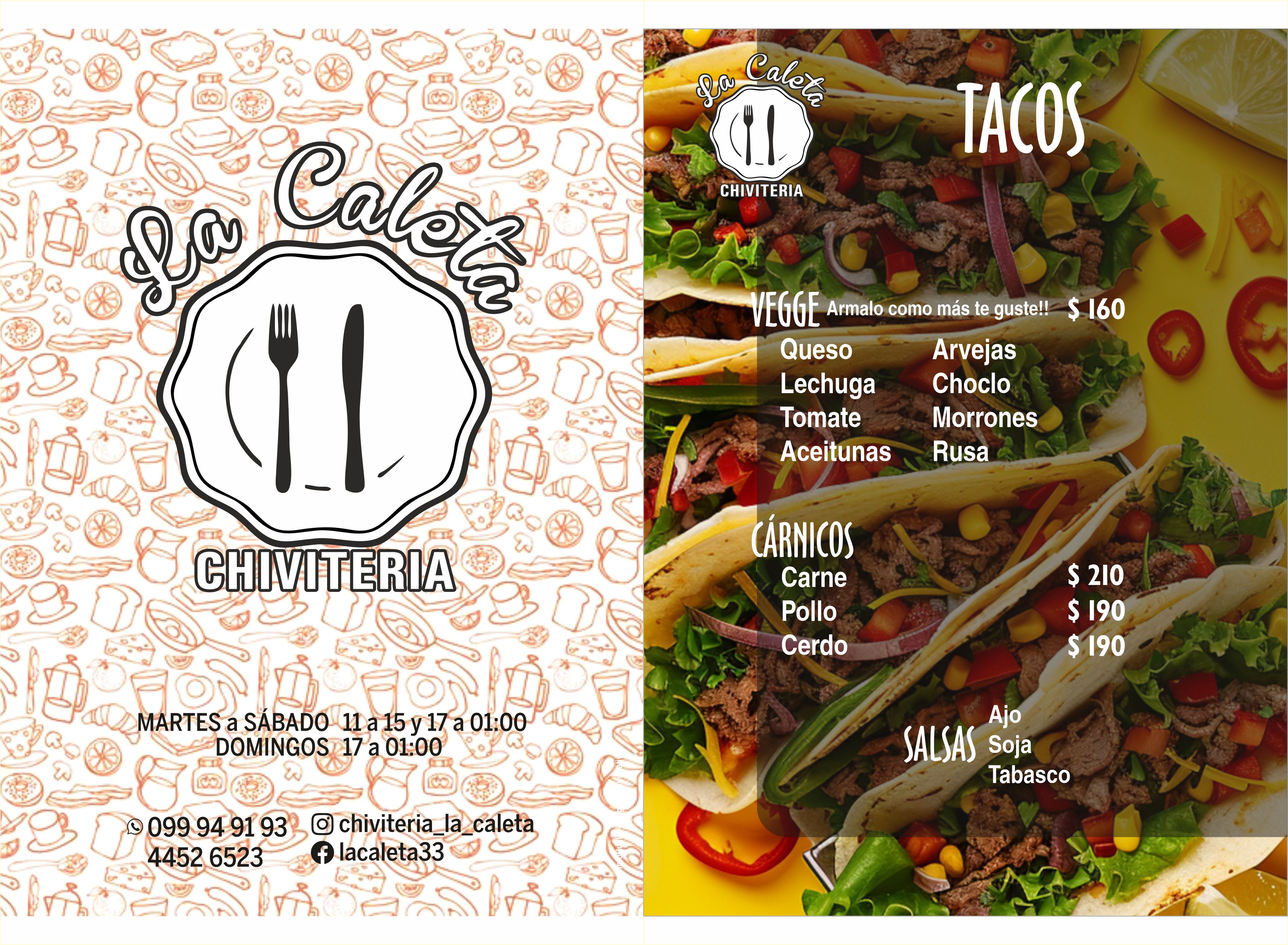 Menúes para restoranes, carritos, puntos de comida