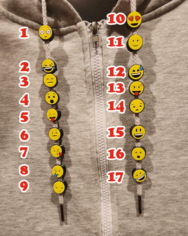 6 Cuentas emoji para sudaderas, cordones, tenis, pantalones